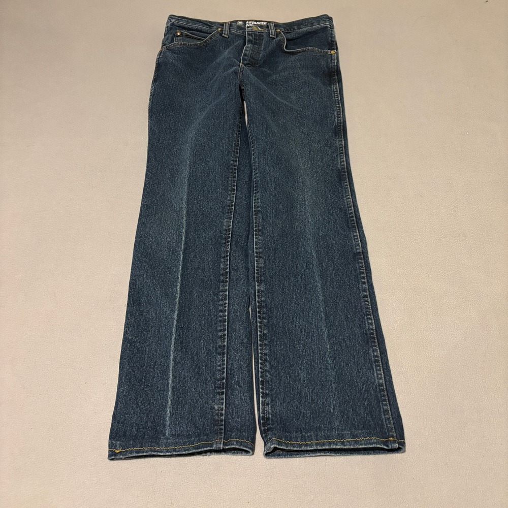 Wrangler Mens 31x34 Advanced Comfort Slim Fit Jeans Dark Wash Denim 36MAADT